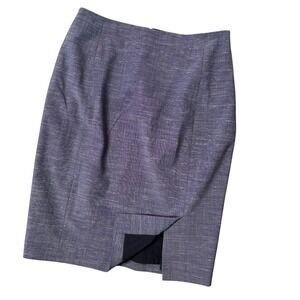 Antonio‎ Melani Blue Wool Blend Slub Pencil Skirt Size 6 Lined Career Office